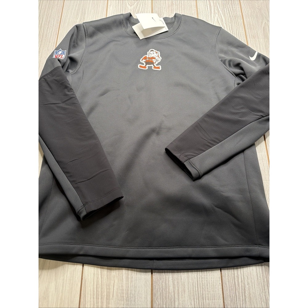 New Nike Cleveland Browns Mens Football Therma-fit Crew Sweatshirt Size XL